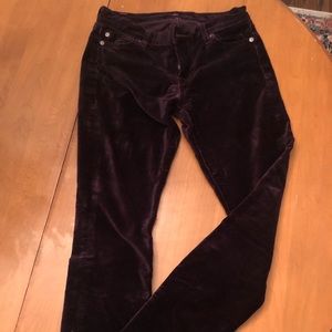 Crushed velvet skinny leg pants from 7